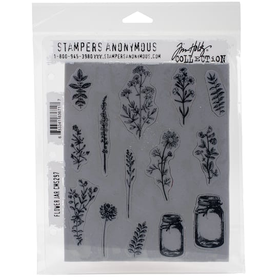 Stampers Anonymous Tim Holtz&#xAE; Flower Jar Cling Stamps